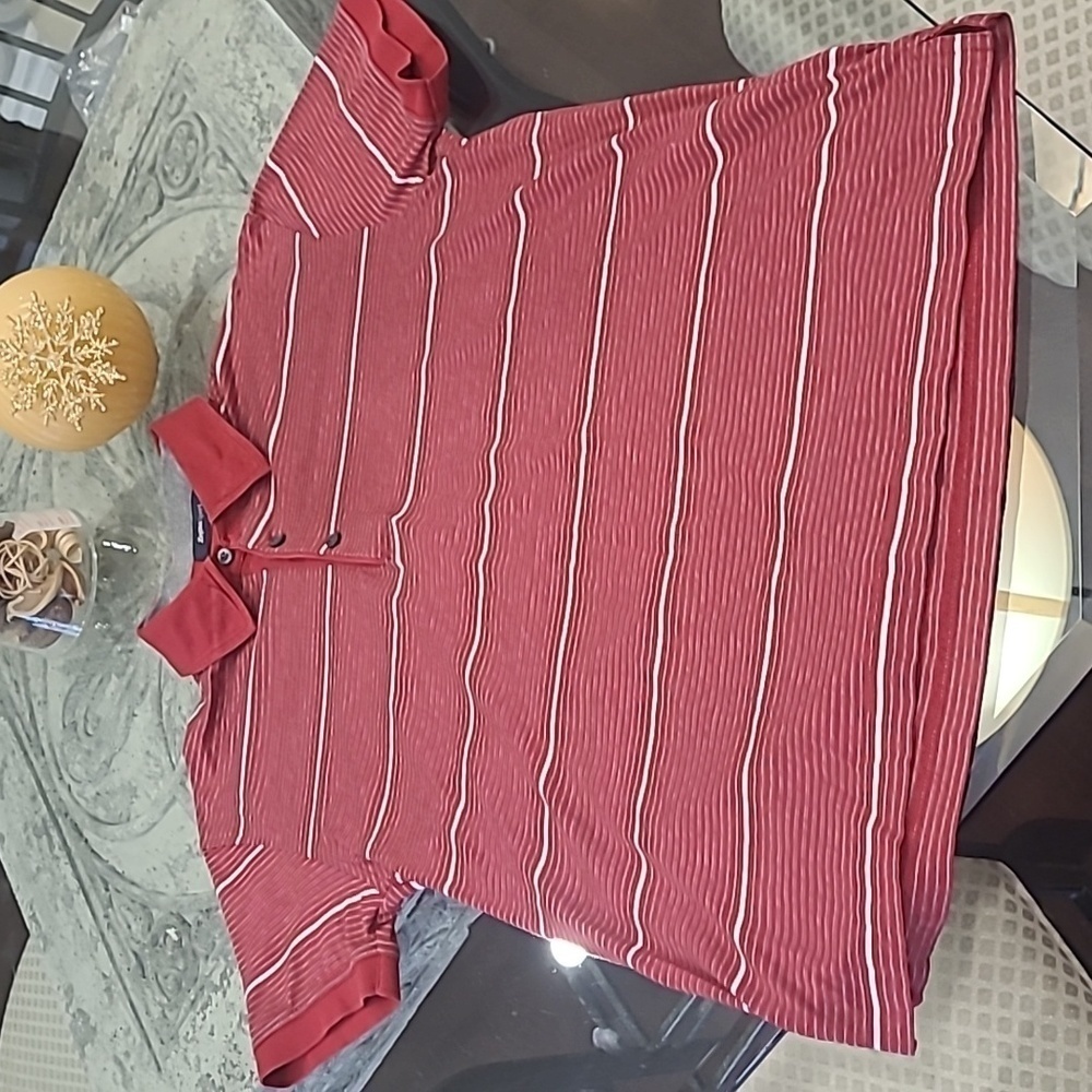ERMENEGILDO Zegna men's Striped Red polo shirt medium size